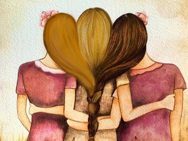 подруги иллюстрация