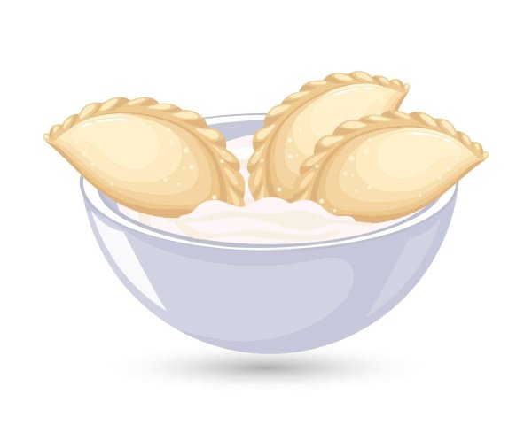 тарелка с варениками