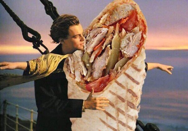 ди каприо с шаурмой