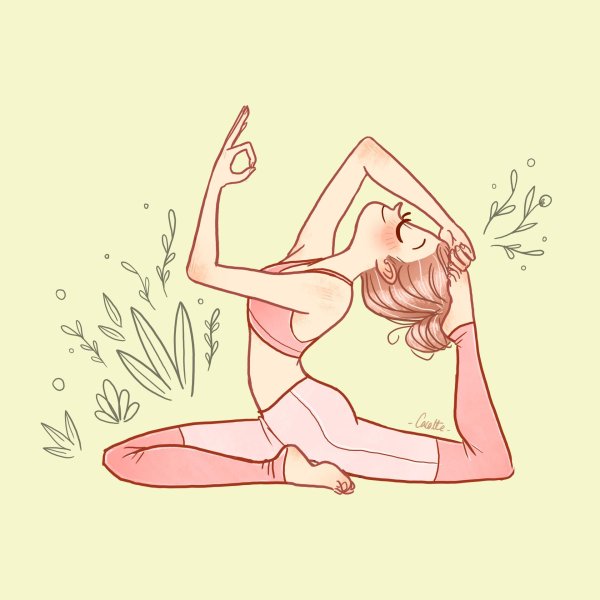 девушка занимается йогой