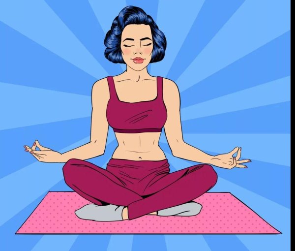 женщина занимается йогой