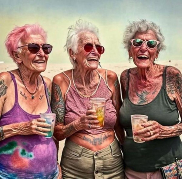 бабушка с татуировками