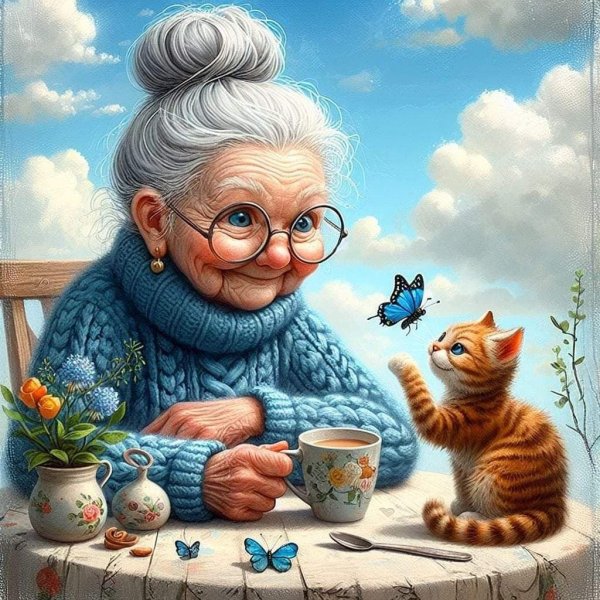 бабушка красивая