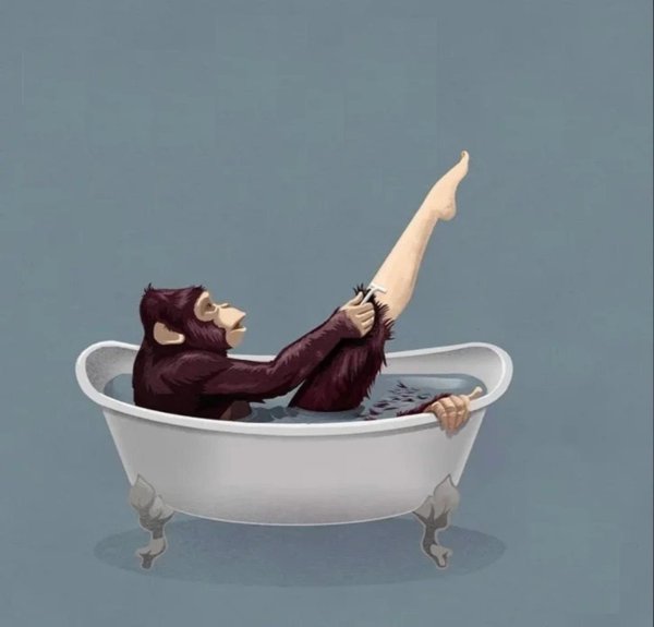 обезьянка в ванной