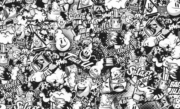 стикербомбинг черно белый