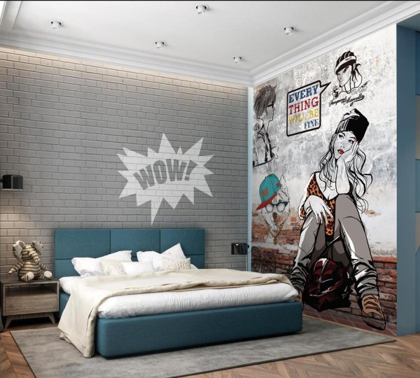 граффити в интерьере