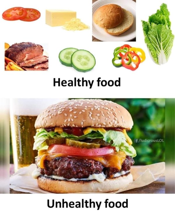 healthy and unhealthy food