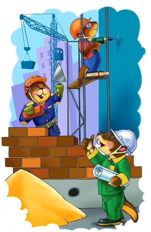 мультяшные строители