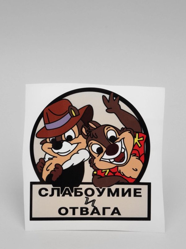 наклейка на авто cлабоумие и отвага