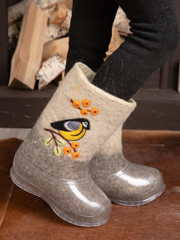 полуваленки зимние с вышивкой и галошами