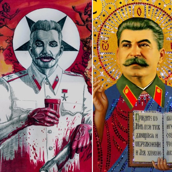 плакат со сталиным