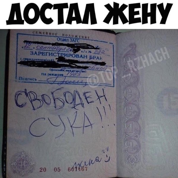 свободен в паспорте