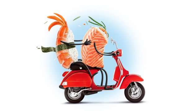 креативная реклама доставки роллов