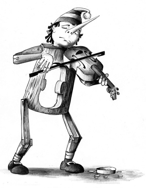 скрипач рисунок