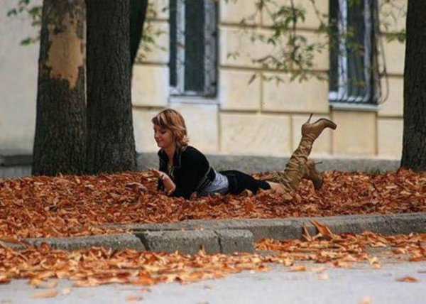 девушка осенью