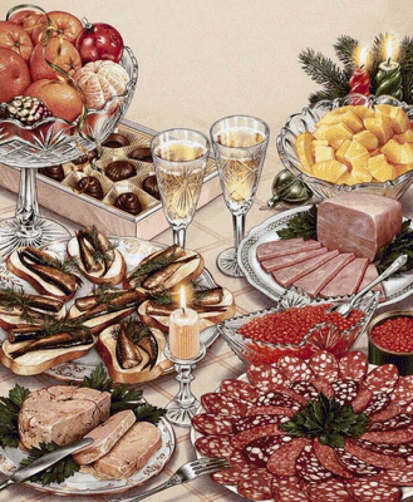 новогодние стол