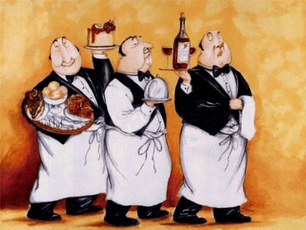 официант рисунок