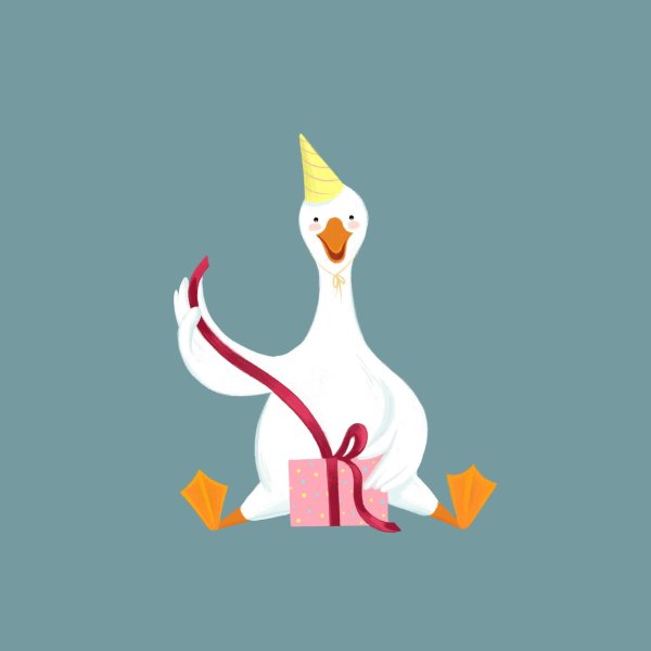 открытка с гусем