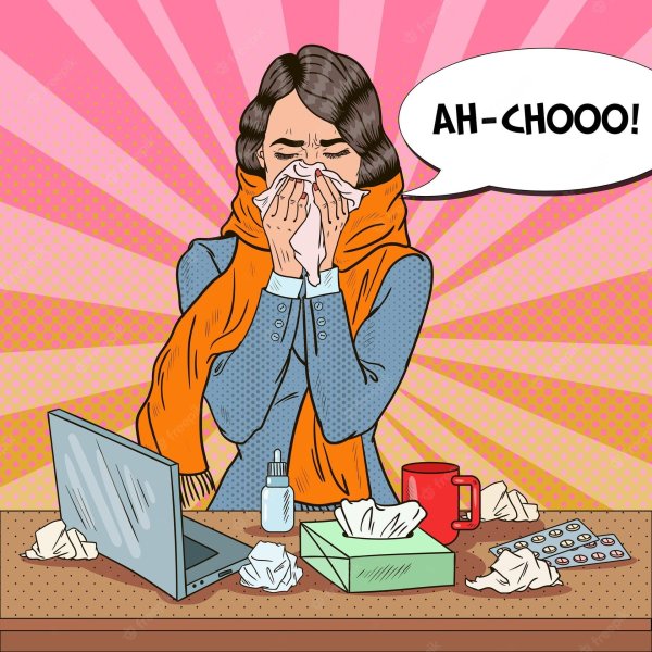 простуженный человек арт