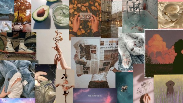 эстетичный коллаж на бумаге