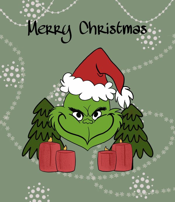 рисунок гринча на новый год