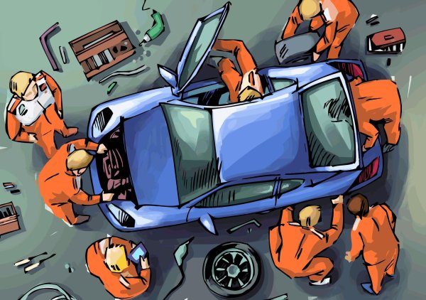 карикатуры автомастерских