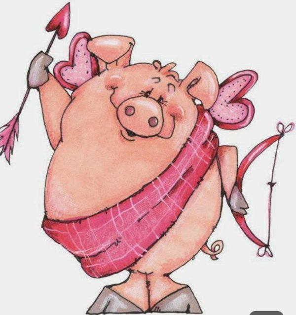 валентинка с хрюшкой