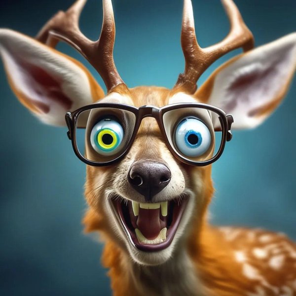 удивленный олень