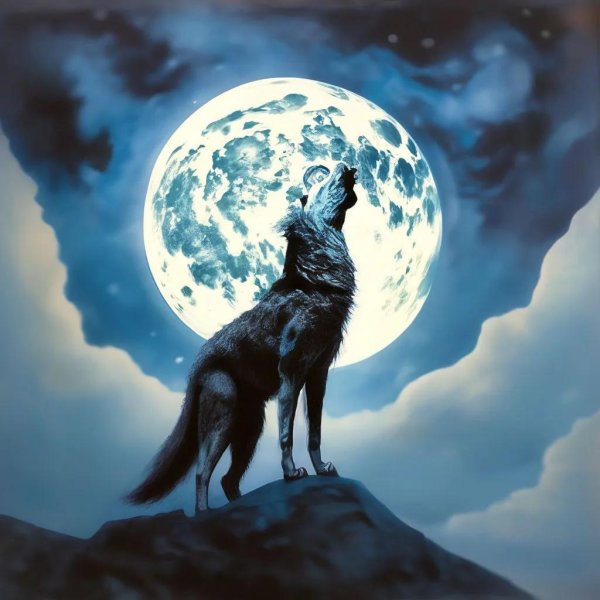 волк под луной