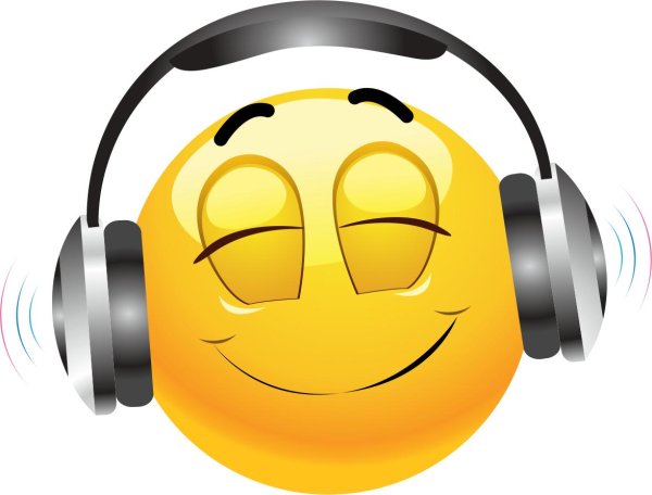 смайлик слушает музыку