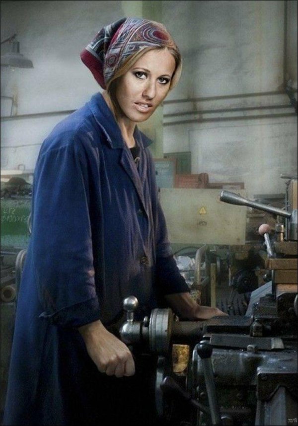 женщина за станком