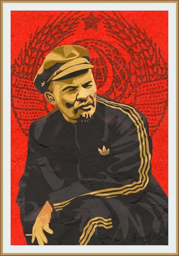 плакат с лениным