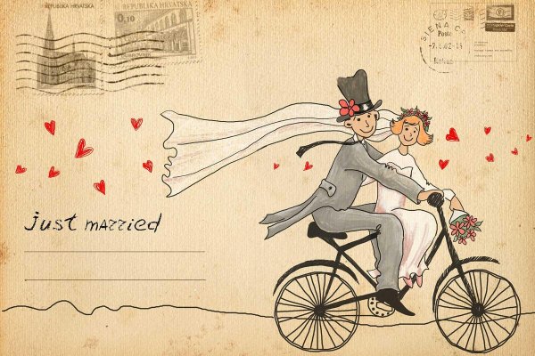 с днём бракосочетания открытки стильные