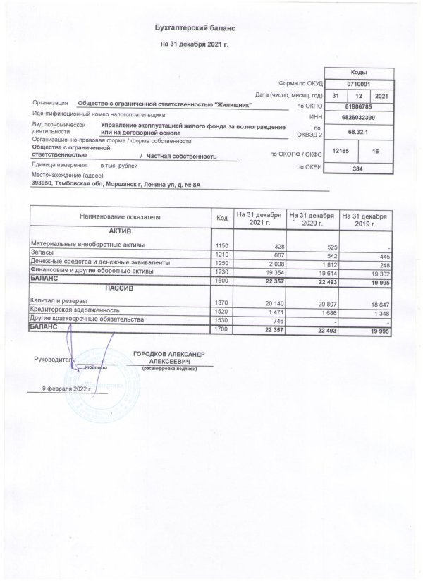 образец бухгалтерского баланса