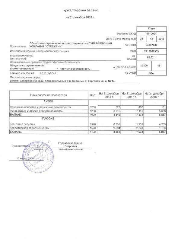 бухгалтерский баланс