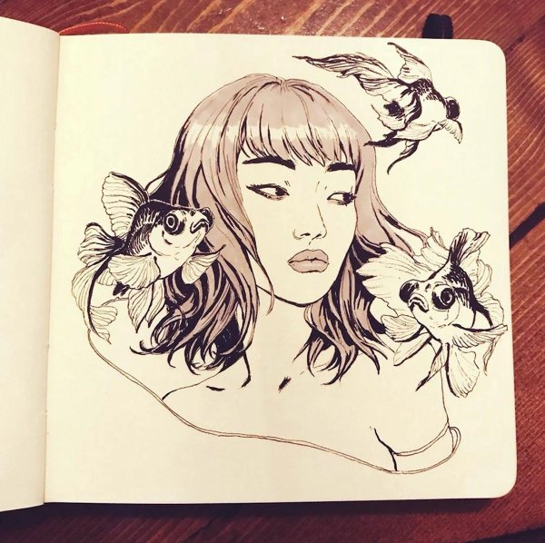 рисунок в скетчбук