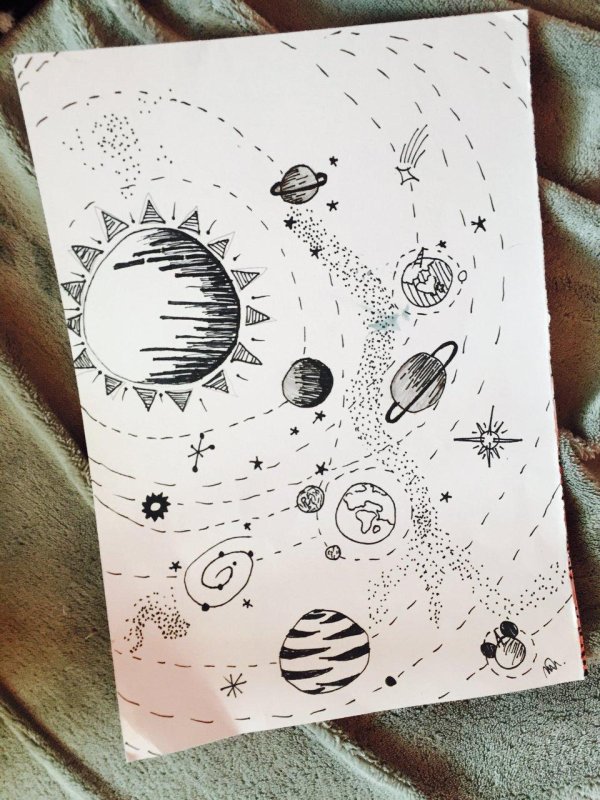 рисунки в скетчбуке легкие