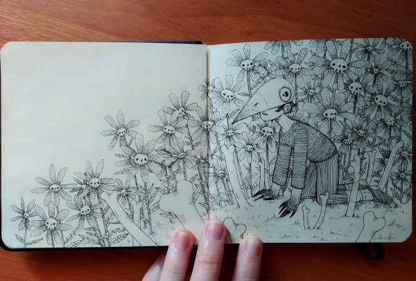 рисунок в скетчбук