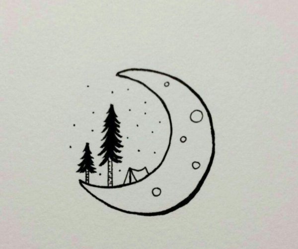 эскиз луна