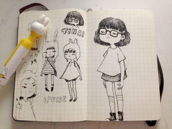 рисунки в клеточку в блокноте