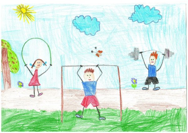 детские рисунки про спорт